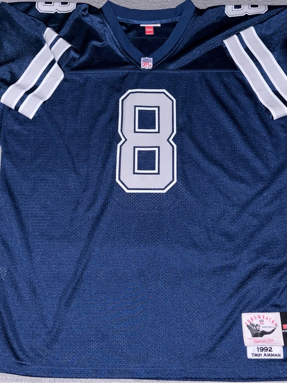 Throwback Troy Aikman #8 Men’s Navy Football Jersey